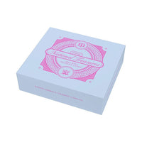 
              Image of the 2024 National Treasures WWE hobby box. The box is light blue with a pink, ornate logo design on the lid, displaying 'National Treasures' branding along with the WWE logo. The box conveys the premium and collectible nature of the trading card set
            