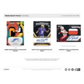 
              Additional 2024 Panini Prizm Draft Picks card highlights. From left to right: Jones Rookie Patch Autograph, featuring a jersey swatch and autograph; Draft Picks Autographs Black Gold, showcasing a rookie's autograph with a sleek black and gold design; and Prospects Patch Autographs Black, combining a patch and signature of a top prospect. Text highlights the premium autograph and patch cards included in the set
            