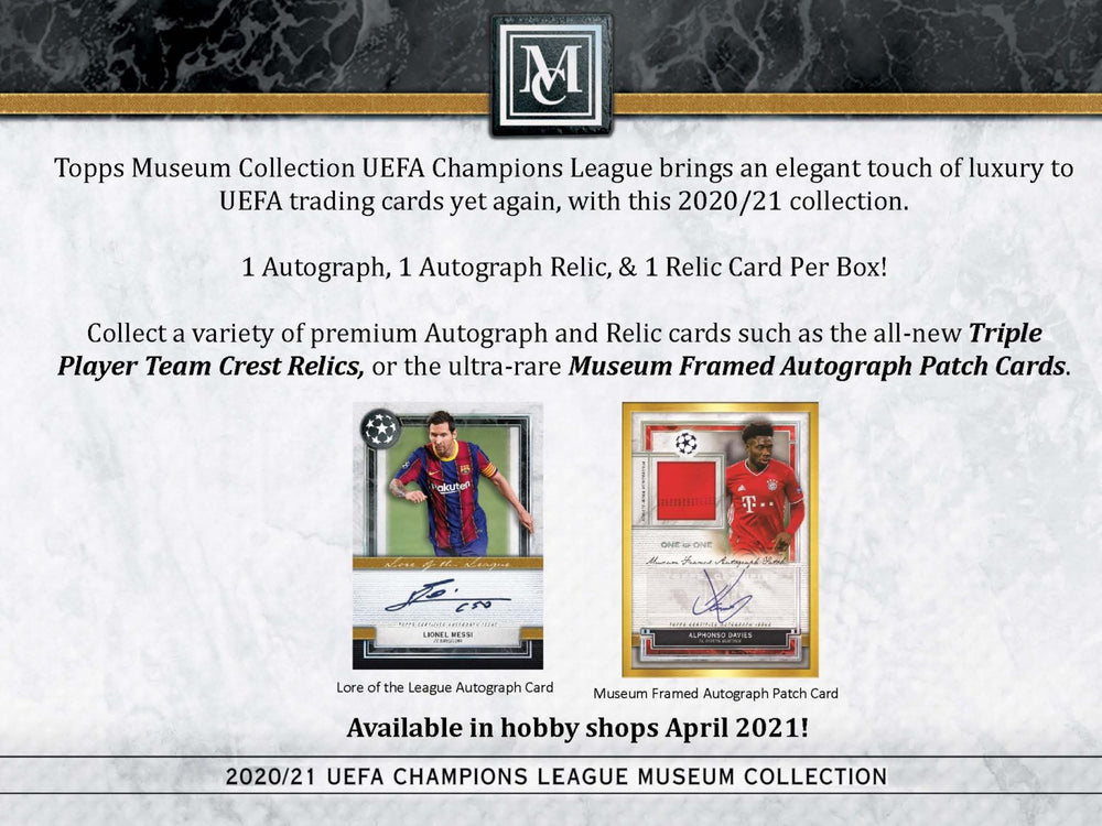 2020/21 Topps UEFA Champions League Museum Collection Hobby Box - Soccer