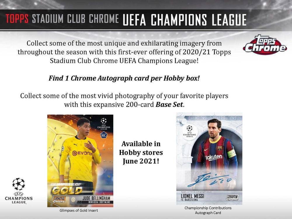 2020/21 Topps UEFA Stadium Club Chrome Hobby Box - Soccer