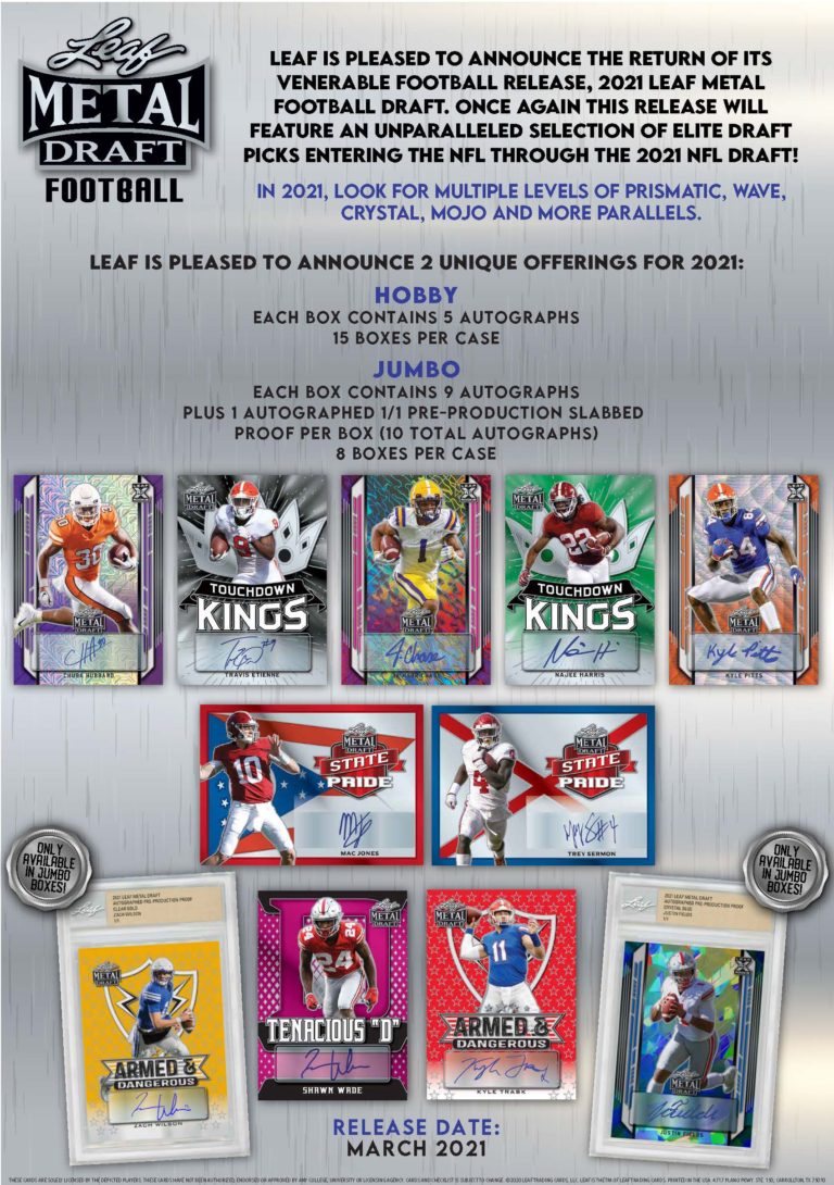 2021 Leaf Metal Draft Jumbo Hobby Box - Football