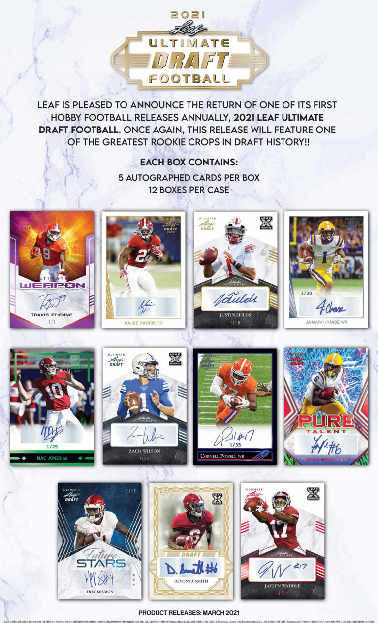 2021 Leaf Ultimate Draft Hobby Box - Football