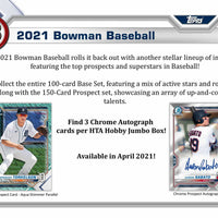 2021 Topps Bowman Jumbo HTA Hobby Box - Baseball