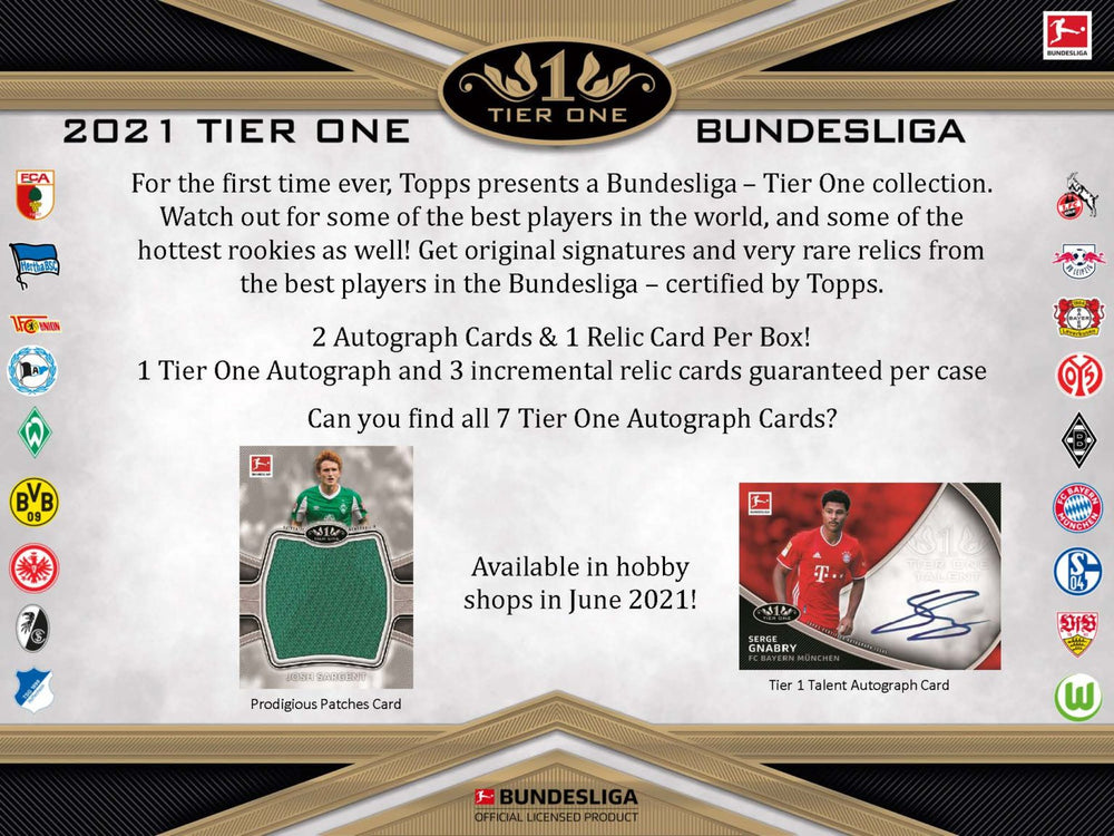 2021 Topps Bundesliga Tier One Hobby Box - Soccer