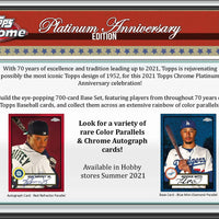 2021 Topps Chrome Platinum Anniversary Hobby Box - Baseball