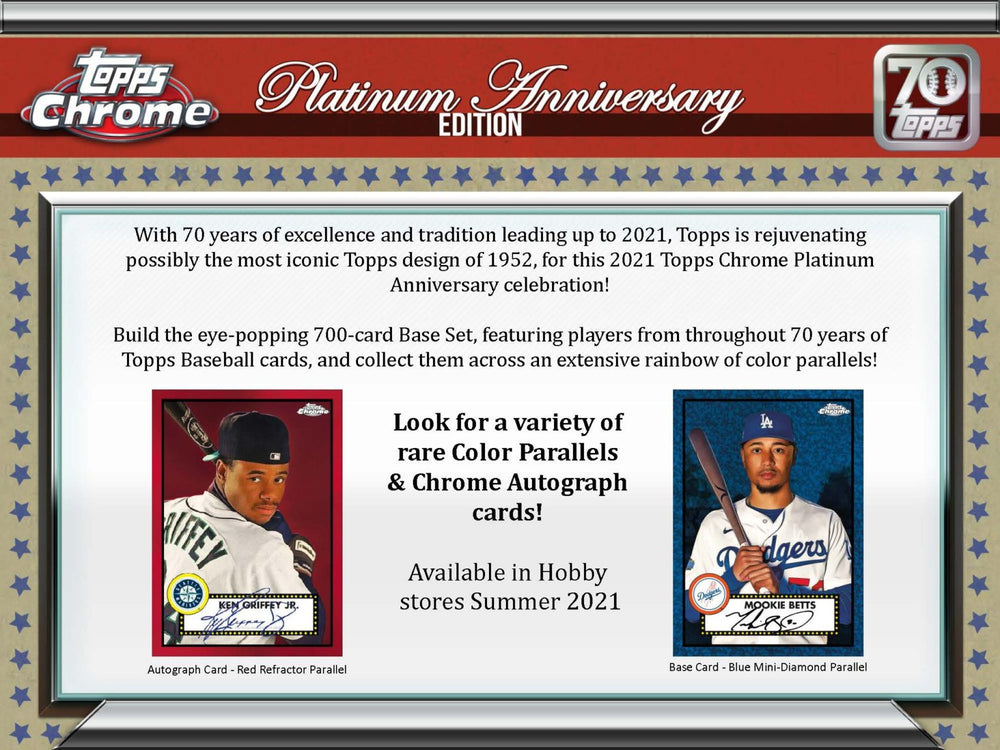 2021 Topps Chrome Platinum Anniversary Hobby Box - Baseball