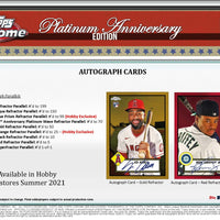 2021 Topps Chrome Platinum Anniversary Hobby Box - Baseball