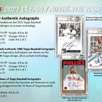 2021 Topps Clearly Authentic Hobby Box - Baseball