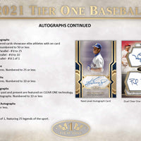 2021 Topps Tier One Hobby Box - Baseball