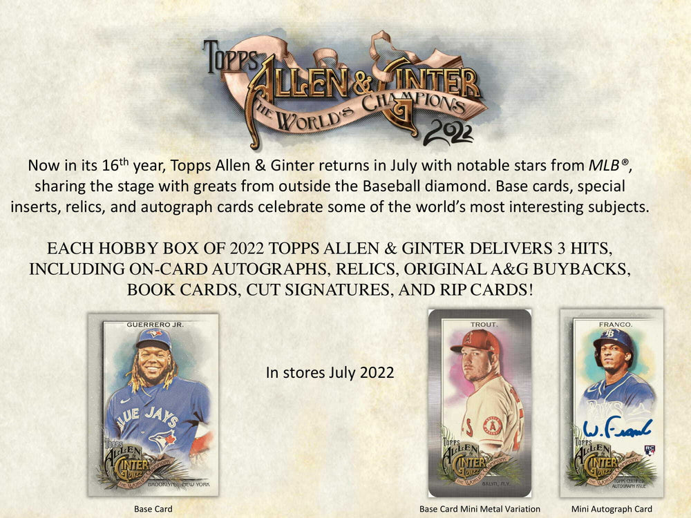 2022 Topps Allen & Ginter Baseball Hobby Box