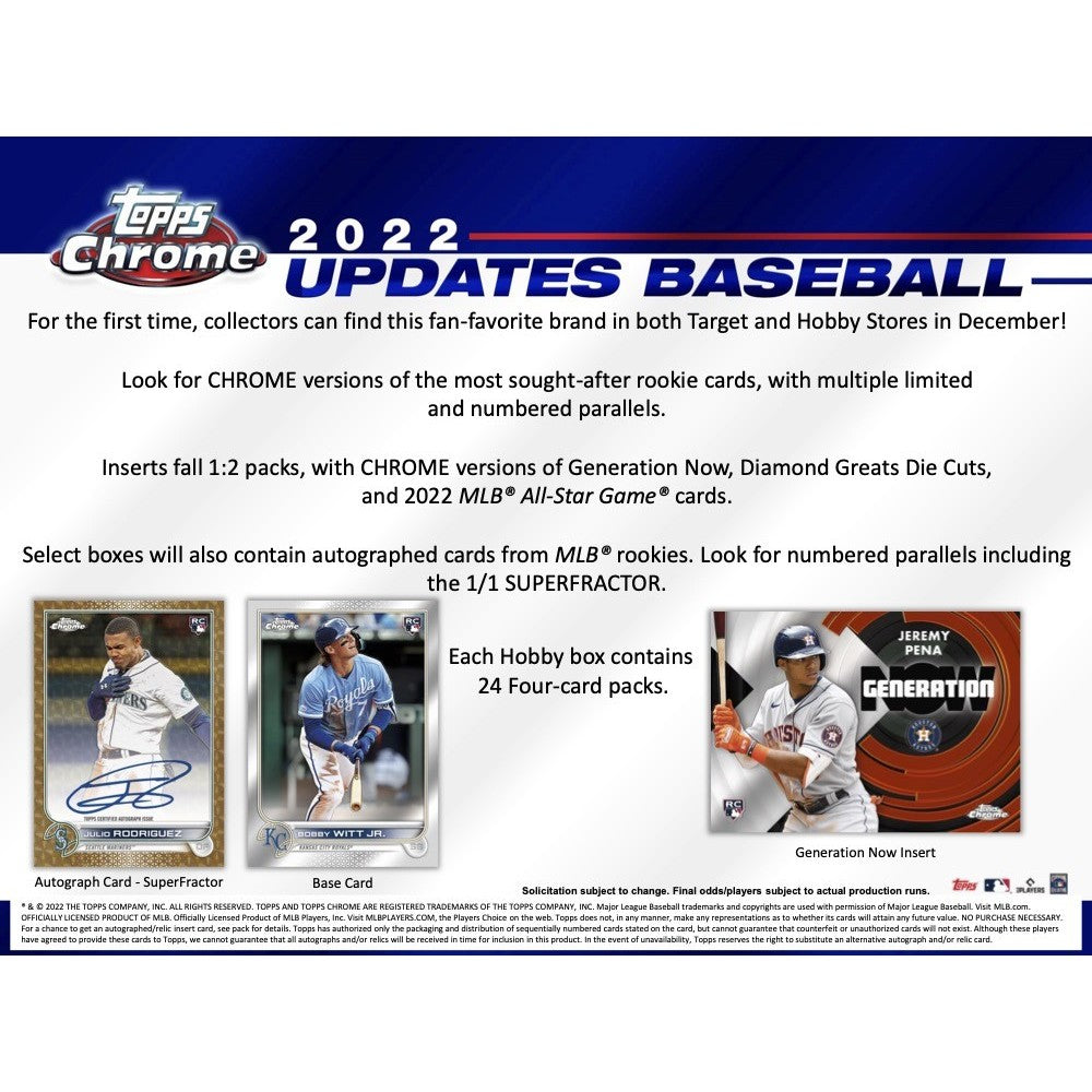 2022 Topps Chrome Update Series Baseball Hobby Box